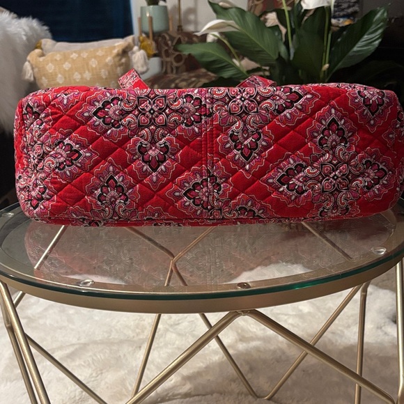 Vera Bradley Red and Pink Patterned Large Duffel Bag - Picture 10 of 13
